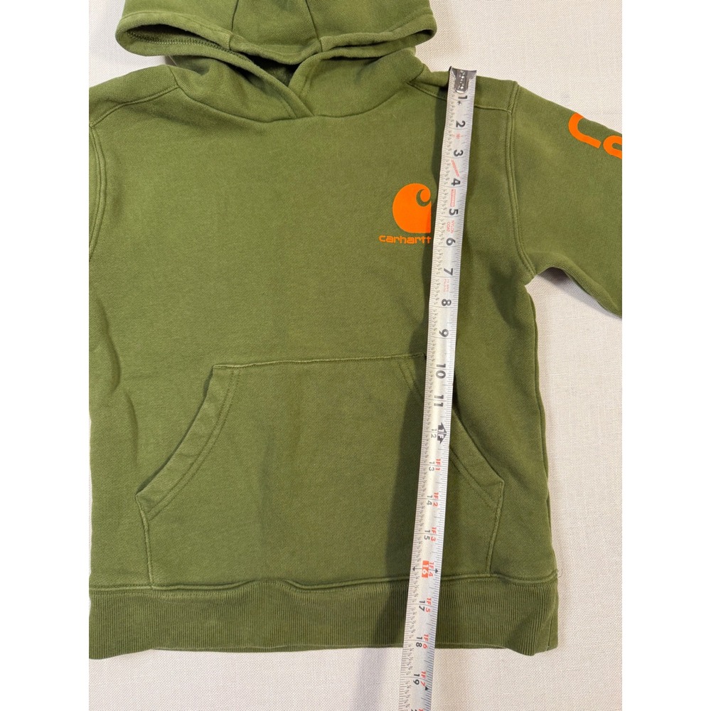 Carhartt Kids Olive Green Logo Graphic Hoodie Sweatshirt Size S 8-10 - Picture 8 of 9